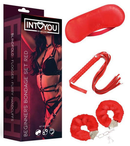 Kit BDSM com 3 peças - Beginners Bondage Set - Vermelho - Intoyou