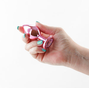 Plug anal metálico - M - Rosa - Rear assets - Ns Novelties