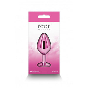 Plug anal metálico - M - Rosa - Rear assets - Ns Novelties
