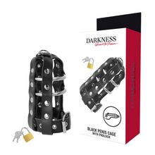 Carregar imagem no visualizador da galeria, Jaula de castidade com cadeado - Preto - Darkness Bondage
