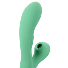 Carregar imagem no visualizador da galeria, Vibrador vaginal com pulsação interna e com estimulador de clitóris por ondas de pressão - Verde -  Pulse wave - Loveline
