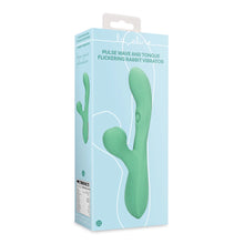 Carregar imagem no visualizador da galeria, Vibrador vaginal com pulsação interna e com estimulador de clitóris por ondas de pressão - Verde -  Pulse wave - Loveline
