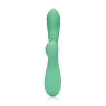 Carregar imagem no visualizador da galeria, Vibrador vaginal com pulsação interna e com estimulador de clitóris por ondas de pressão - Verde -  Pulse wave - Loveline
