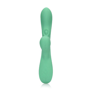 Vibrador vaginal com pulsação interna e com estimulador de clitóris por ondas de pressão - Verde -  Pulse wave - Loveline
