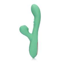 Carregar imagem no visualizador da galeria, Vibrador vaginal com pulsação interna e com estimulador de clitóris por ondas de pressão - Verde -  Pulse wave - Loveline

