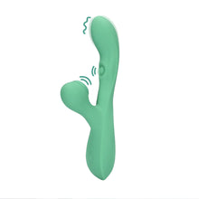 Carregar imagem no visualizador da galeria, Vibrador vaginal com pulsação interna e com estimulador de clitóris por ondas de pressão - Verde -  Pulse wave - Loveline 
