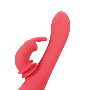 Vibrador vaginal com estimulador de clitóris oscilante - Vermelho - Swinging Rabbit - Loveline