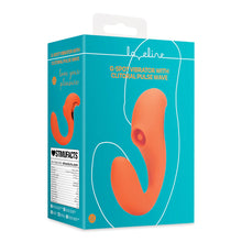 Carregar imagem no visualizador da galeria, Vibrador vaginal com estimulador de clitóris com pulsação - Laranja - G-spot vibrator with clitorial pulse wave - Loveline
