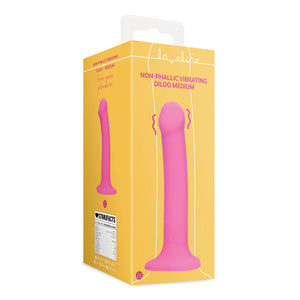 Vibrador recarregável -  18cm - Recarregável - Non-Phallic Vibrating dildo Medium - Rosa - Loveline