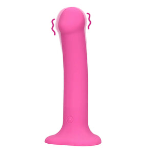 Vibrador recarregável -  18cm - Recarregável - Non-Phallic Vibrating dildo Medium - Rosa - Loveline
