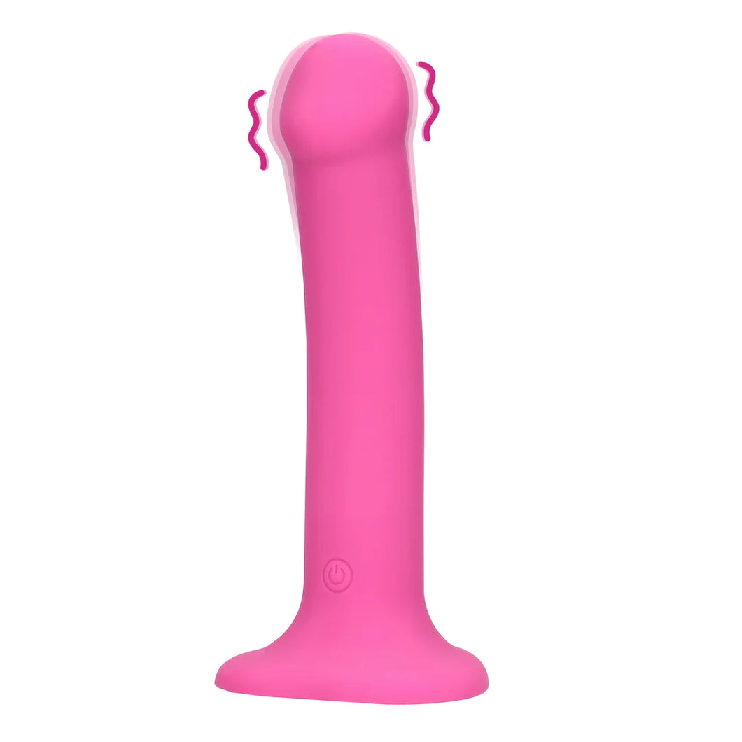 Vibrador recarregável -  18cm - Recarregável - Non-Phallic Vibrating dildo Medium - Rosa - Loveline