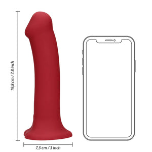 Vibrador recarregável - 20 cm - Non-Phallic Vibrating dildo Large - Vermelho - Loveline