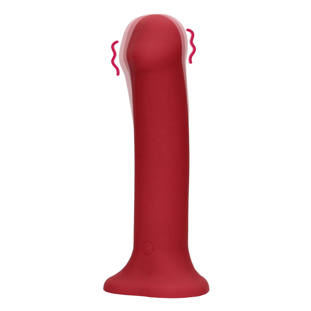 Vibrador recarregável - 20 cm - Non-Phallic Vibrating dildo Large - Vermelho - Loveline