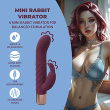 Carregar imagem no visualizador da galeria, Vibrador vaginal com estimulador de clitóris - Bordô - Mini rabbit vibrator - Loveline

