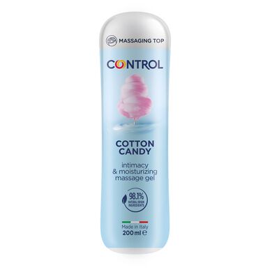 Lubrificante e Gel de massagem com aroma a algodão doce - 3-em-1 - 200ml - Control