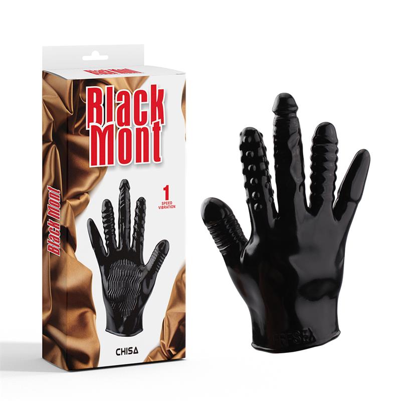 Luva com vibração e 5 texturas estimulantes - Chisa - Black Mont