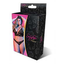 Carregar imagem no visualizador da galeria, Conjunto top e cueca em preto - Underwired bralette e panty set - Sexy Time

