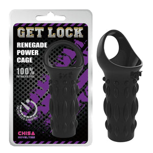 Manga para pénis com anel para testículos - Preto - Renegade Power Cage - GK Power - Chisa