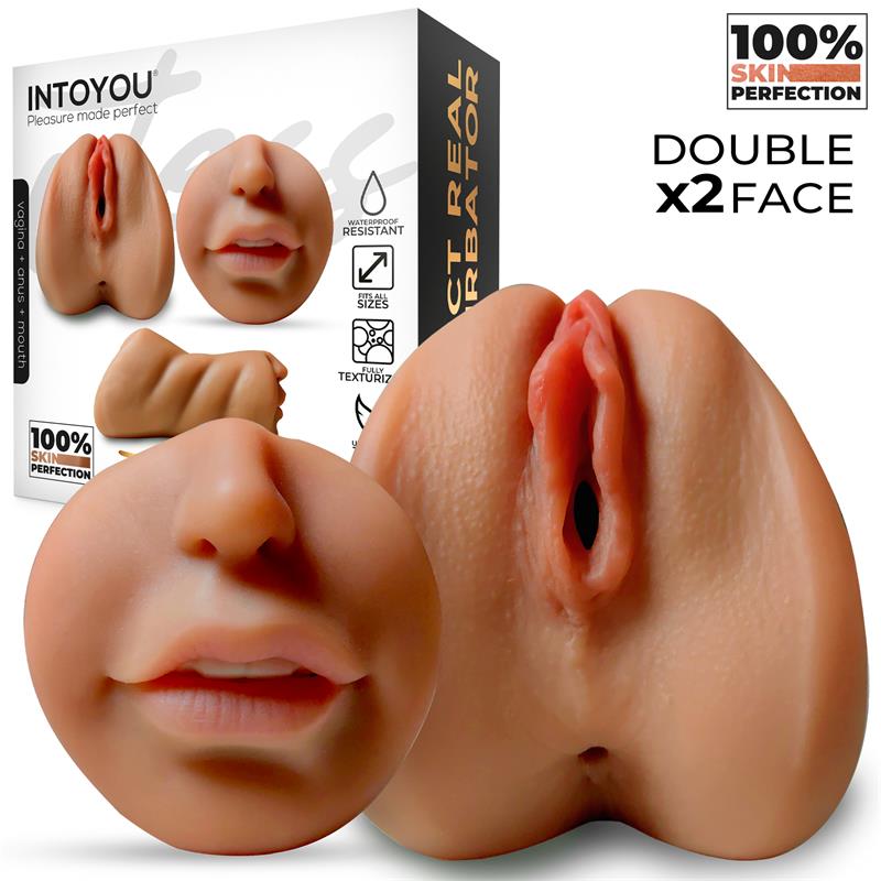 Masturbador masculino dupla face - Vagina, Ânus e Boca - Jess – Intoyou