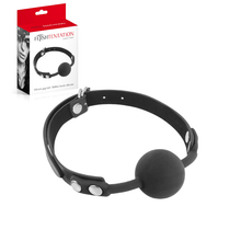 Carregar imagem no visualizador da galeria, Mordaça com bola de silicone - Preta - Fetish Tentation
