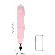 Carregar imagem no visualizador da galeria, Plug anal cauda de raposa rosa com luzes LED - Light-up fox tail - Ouch!

