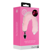 Carregar imagem no visualizador da galeria, Plug anal cauda de raposa rosa com luzes LED - Light-up fox tail - Ouch!
