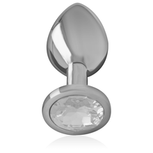 Carregar imagem no visualizador da galeria, Plug anal metálico com brilhante branco - L - Alive
