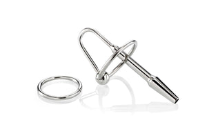 Plug uretral metálico com 8.5cm e anel para a glande - Little John - ZENN