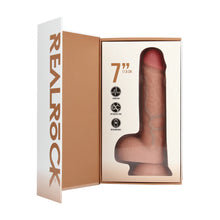 Carregar imagem no visualizador da galeria, Vibrador realístico recarregável - 14.2 cm - Bege - Realistic vibrating dildo with suction cup 7” - Real Rock
