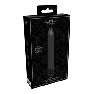 Bala vibratória - Recarregável - 10,8 cm - Preto - Shiny - Royal Gems