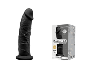 Dildo realístico termo-reativo - 19cm - Preto - SILEXD