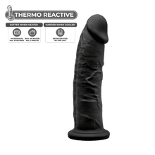 Carregar imagem no visualizador da galeria, Dildo realístico termo-reativo - 19cm - Preto - SILEXD
