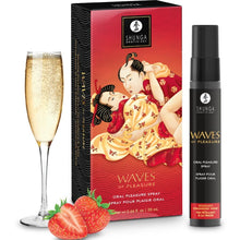 Carregar imagem no visualizador da galeria, Spray para aumentar a produção de saliva - Waves of pleasure - Aroma morangos com Champanhe - 20ml - Shunga
