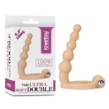 Carregar imagem no visualizador da galeria, Strap-on para dupla penetração com anel vibratório  - 16 cm - The Ultra Soft Double
