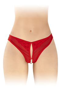 Tanga com pérolas estimulantes -  Vermelho - Sophie - Fashion Secret