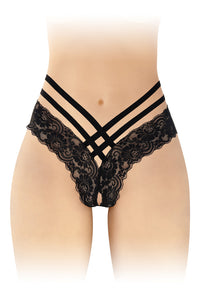 Tanga em renda - Preto - Anne  - Fashion Secret