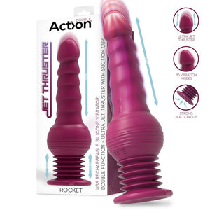 Vibrador com movimento sobe e desce - 24 cm - Jet Thruster Rocket - Double Action