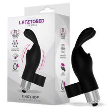 Carregar imagem no visualizador da galeria, Vibrador de Dedo com formato de coelho - Preto - Fingyhop - LATETOBED
