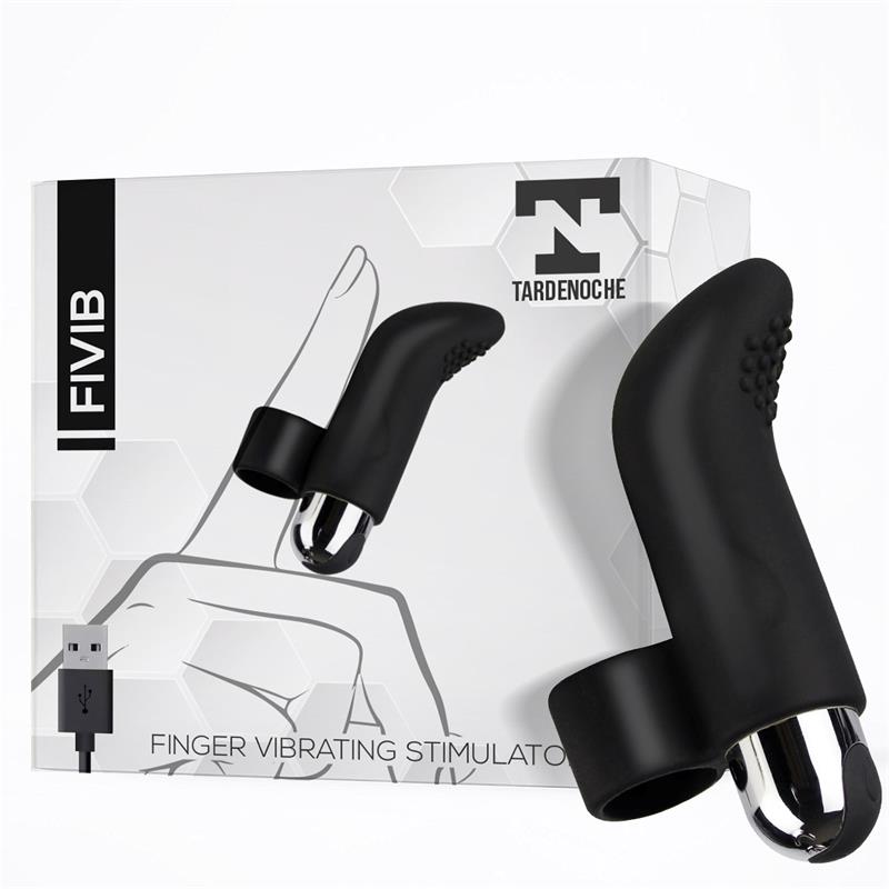 Vibrador de dedo - Recarregável - Preto - Fivib - Tardenoche