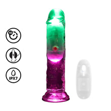 Carregar imagem no visualizador da galeria, Vibrador realístico com luzes LED - 15.2 cm - Real Rock
