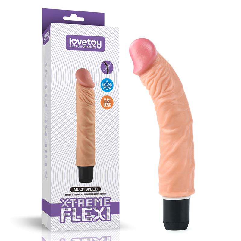 Vibrador realístico flexível - 24,5 cm - Bege - Xtreme Flexy - LoveToy