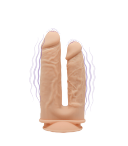 Vibrador realístico duplo com vibração 17.5 e 19.5 cm - Recarregável - SilexD