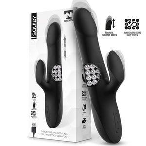 Vibrador vaginal com estimulador de clitóris - com movimento rotação e sobe e desce-  Recarregável - Squidy - Tardenoche