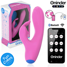Carregar imagem no visualizador da galeria, Vibrador vaginal e ponto G com estimulador de clitóris com APP - Rosa - 14.5 cm - Oninder

