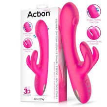 Carregar imagem no visualizador da galeria, Vibrador vaginal com estimulador de clitóris, movimento de dedo e dupla pulsação - Antony - Action
