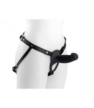 Carregar imagem no visualizador da galeria, Strap-on oco com vibração e comando sem fios - 14.2 cm - Preto  - H3 - Virgite
