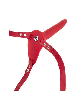 Strap-on com vibratório recarregável - Vermelho - Fetish Tentation