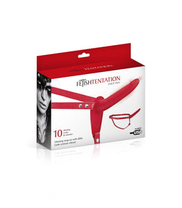 Strap-on com vibratório recarregável - Vermelho - Fetish Tentation