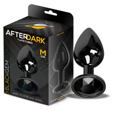 Carregar imagem no visualizador da galeria, Plug anal metálico com brilhante - Preto - M - After Dark
