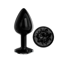 Carregar imagem no visualizador da galeria, Plug anal metálico com brilhante - Preto - M - After Dark
